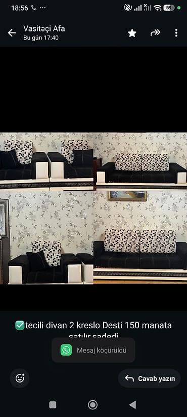 ✅tecili divan 2 kreslo Desti 150 manata satılır.sadedi Zabrat*afa — 1