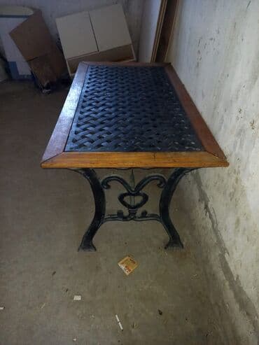 стул металлический: Б/у, Прямоугольный стол, 2 стула, Нераскладной, Со скамейками, Азербайджан — 3