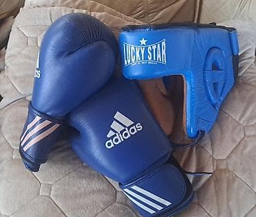 Digər idman və istirahət malları: Boks üçün dəst - Brendlər: Adidas (əlcəklər), Lucky Star (başlıq) - — 1