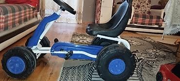 oyuncaq dəmir maşınlar: Uşaq pedal maşını – Baby Land markası - Rəng: mavi/ağ şassi, qara — 4