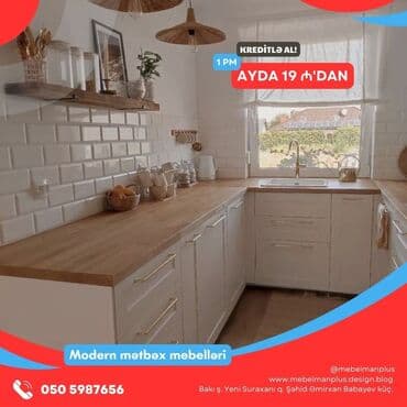 əncir cemi: Sifarişlə mətbəx dəsti, Sadə laminat, Kredit var, Pulsuz çatdırılma — 23