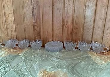 Çay dəsti, rəng - Ağ, Şüşə, 8 nəfərlik