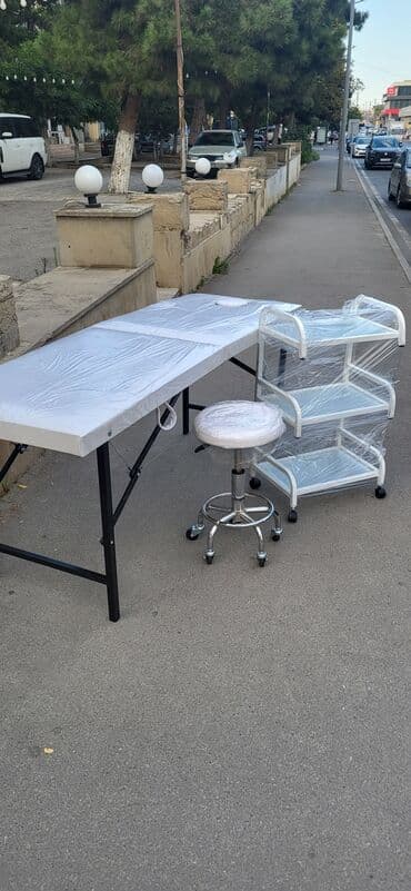 куханная мебель: Новый, Косметологическая кушетка, Нескладной, цвет - Белый — 13