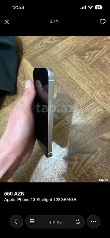 irşad electronics iphone: IPhone 13, 128 GB, Starlight, Barmaq izi, Face ID — 4