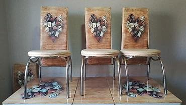 dekor ad gunu: Mətbəx üçün, Açılan, Dördbucaq masa, 4 stul — 2