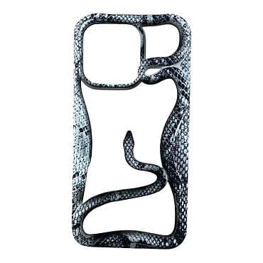 Qara-ağ ilan teksturalı telefon qabı - Model: iPhone üçün arxa