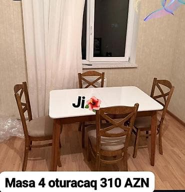 ✅Metbex masa desti Masa 4 oturacaq Masa bagli.70*120 Qiymet💵310AZN