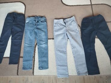 детские леггинсы из хлопка: Uşaq şalvarları dəsti - 4 ədəd uşaq şalvarı. - Rənglər: tünd göy (2 — 1