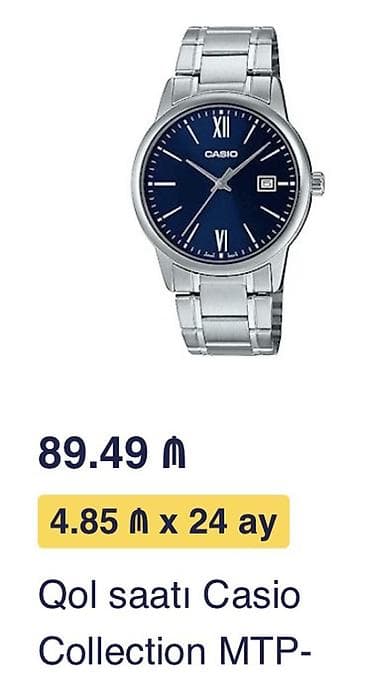 qol saatı casio: Qol saatı, Casio, rəng - Gümüşü — 5