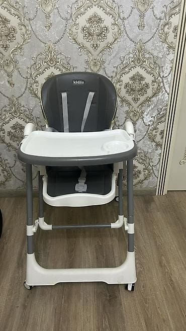 pampers 4: Uşaq yemək stulu – Kidilo - Rəng: boz-ağ - Çıxarılan və yuyula bilən — 2