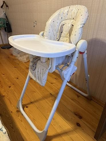 usaq oturacagi: Uşaq yemək stulu Mothercare - Rəng: krem/açıq bej naxışlı yumşaq — 1