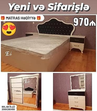 Yataq otağı dəsti – Yeni və sifarişlə Qiymət: 970₼ Hədiyyə: Matras