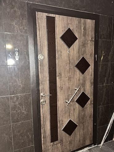 Metallik giriş qapısı – ağac teksturalı, modern dizayn Qalin teze — 2
