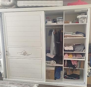 asilqan 65 azn: Ağ rəngli sürgülü qapılı dolab - Klassik dizayn: Ön panellərdə — 2