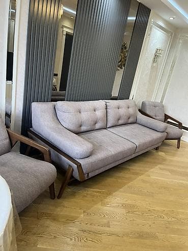 İşlənmiş, Divan, 2 kreslo, Bazasız, Açılan — 3