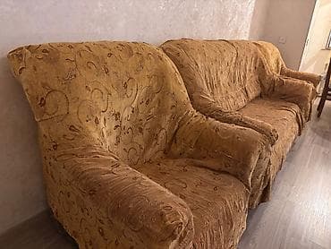 divan krislo: Klassik üslubda yumşaq mebel dəsti – 3 yerlik divan və 2 ədəd geniş — 2