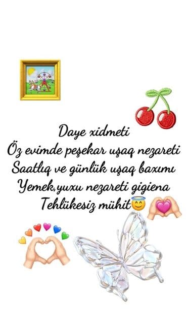 объявления няня на дому: Daye xidməti Xırdalan - Öz evdə peşəkar uşaq nəzarəti - Saatlıq və — 1