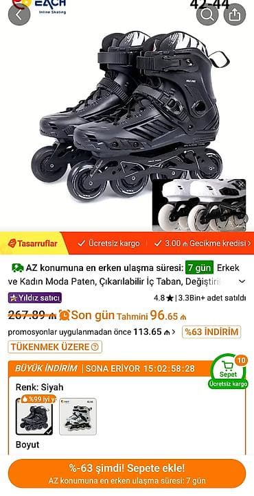 Roliklər: JGMLZK Sports Rollerkonki (42-44 ölçü) - Peşəkar tip JGMLZK Sports — 2