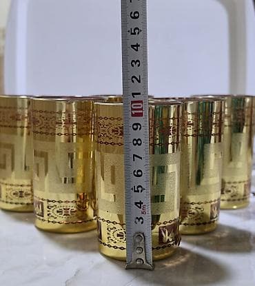 Stəkanlar, rəng - Qızılı, Şüşə