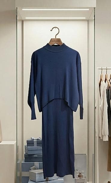 İki hissəli trikotaj dəst – tünd göy rəng - Brend: ELEN KNITS