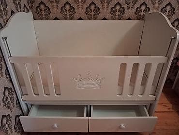 Oğlan və qız üçün, İşlənmiş, Dördbucaq, Beşik, Matrassız, Yellənmə mexanizmsiz — 2