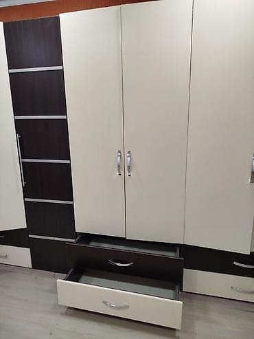 mebel skaf: İşlənmiş, 1 qapı, Siyirməli, Qəhvəyi, Digər material, Açılan, Düz dolab — 10
