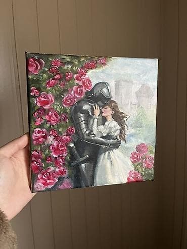 CD, DVD disklər və kassetlər: Orijinal əl işi rəsmlər – akril boya ilə kətan üzərində. 1) “Cəngavər — 1