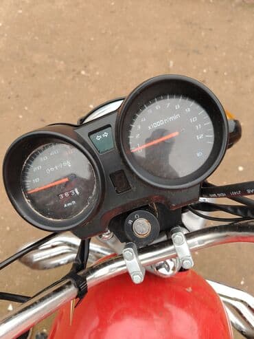 moped model: MX49 motosiklet - Rəng: qırmızı, dekorativ zolaqlar - Model üzərində — 3