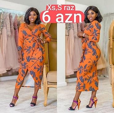 Narıncı rəngli, qara-ağ naxışlı sarafan tipli don. - Model