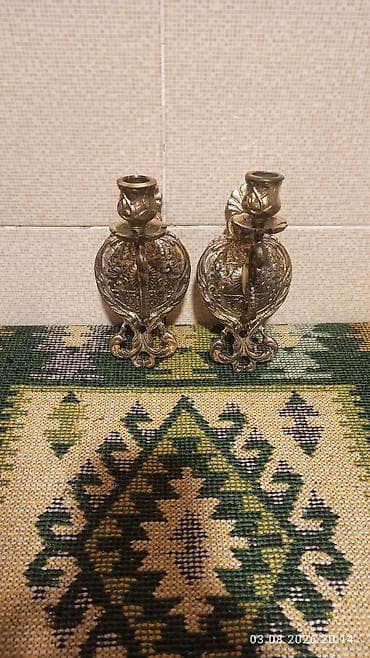 антик: Antik asma şamdan-lampa - Material: bürünc gövdə və dekorativ döymə — 1