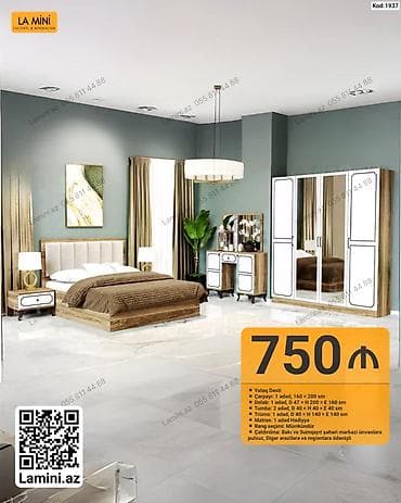 LA MINI Yataq Dəsti – Kod: 1937 Tərkibi: - Çarpayı: 1 ədəd, 160 × 200 — 1