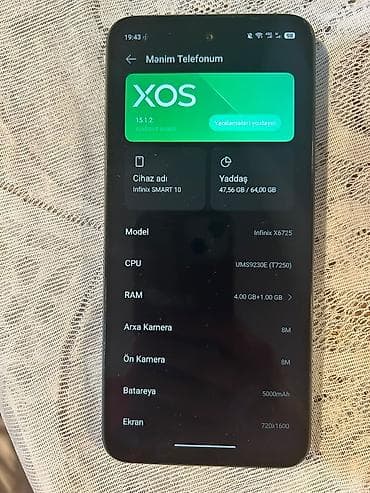 printer telefon: Infinix 64 GB, rəng - Qara, Zəmanət — 3