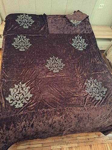 turk tekstil: Yataq üçün Qaşlı rəng - Qəhvəyi Yataq örtüyü — 2