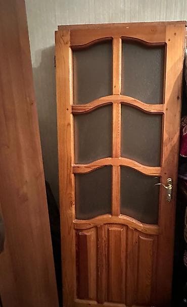 Крепежные изделия: Taxta otaq qapısı – şüşəli model - Material: tam ağac (təbii taxta — 1