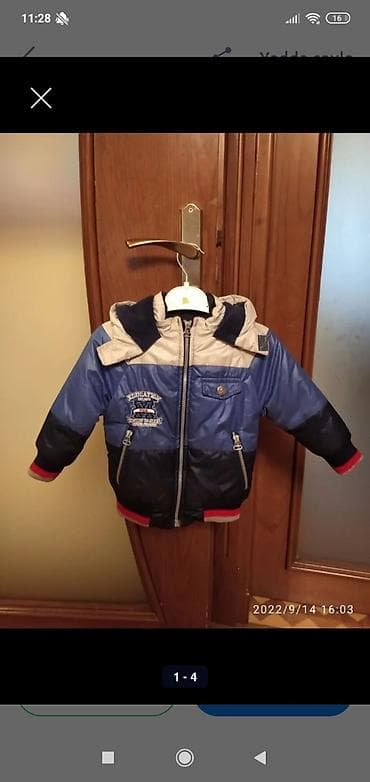 palt: Uşaq qış gödəkçələri 1) Ağ-qara-qırmızı detallı “Rugby Town” gödəkçə — 6