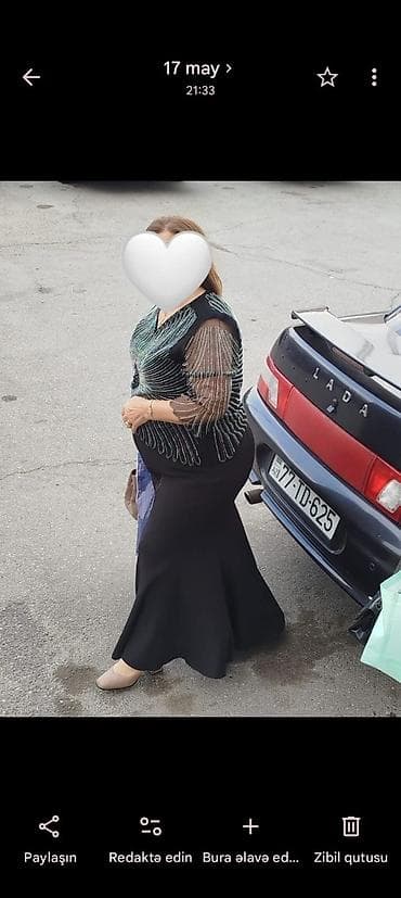 don: Qadın ziyafət geyimi dəsti - Üst: Şəffaf tül qol və yuxarı hissə — 1