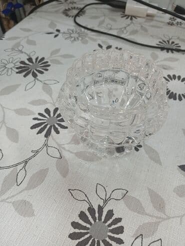 şam qabı: Şüşə dekorativ qab - Material: qalın, şəffaf şüşə - Dizayn — 2