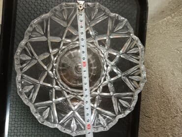 konfetlər: Kvars/şüşə kəsim naxışlı qab dəsti - 2 ədəd şəffaf kəsim naxışlı qab — 4