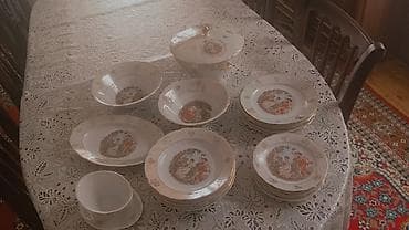 Nahar dəsti, rəng - Ağ, Farfor