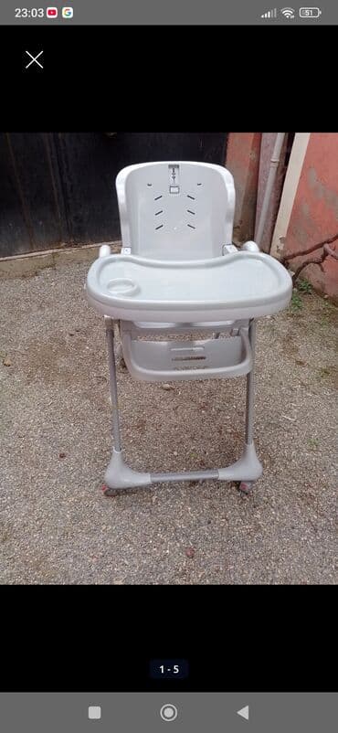 детский плюшевый халат: Uşaq yemək stulu – təkərlidir, qatlanan konstruksiya. Xüsusiyyətlər — 2