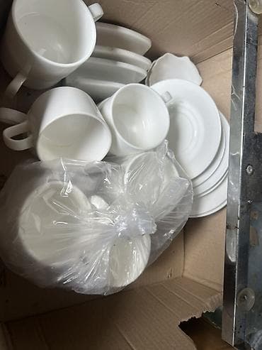 qab dəstləri: Çay dəsti, rəng - Ağ, Farfor — 4