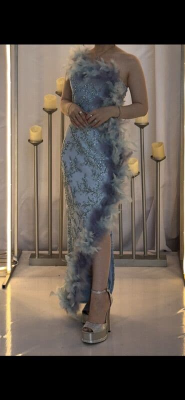 meqa maks: Məhsul: Mavi bəzəkli gecə/libas - Rəng: Açıq mavi, tünd mavi — 3