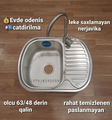 kuxna ucun moyka: Moyka qabyuyan moyka nerjavika paslanmayan leke saxlamayan . derin — 2