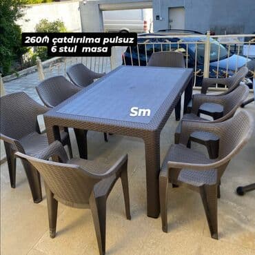 stol desdi: Mətbəx üçün, Dördbucaq masa, 4 stul — 13