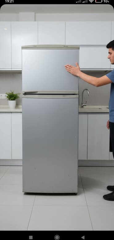 printer satilir: İki kameralı soyuducu - Rəng: metalik/boz - Üst bölmə – dondurucu — 1