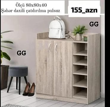 dehliz dolabı: 2 qapılı, Bej, Digər material, Açılan, Düz dolab — 1