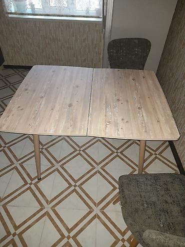 masası: Mətbəx üçün, İşlənmiş, Qatlanan, Dördbucaq masa, 2 stul — 4