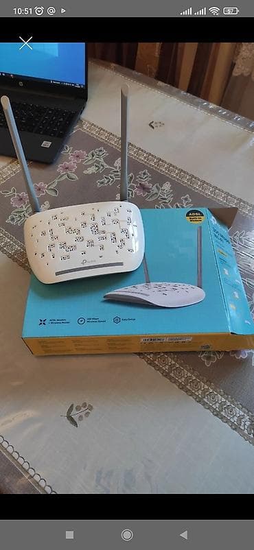 Satilir çox az istifadə olunub, alinib 50 azn TP-Link ADSL Modem +