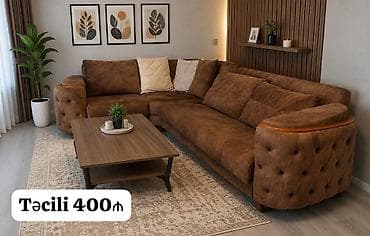 mebel ucuz: Endirim edildi. Künc divan satılır 400₼.Açılır,bazası var.Yaxşı — 1