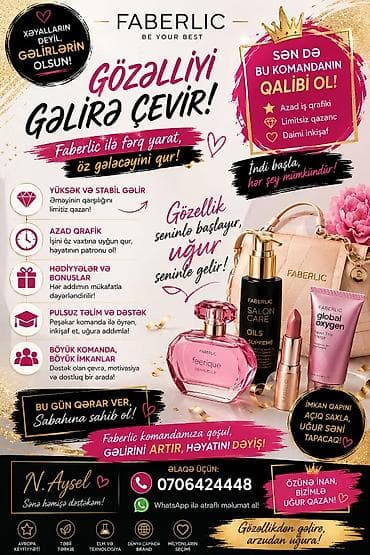 berber iş: Faberlic ilə gəlirini artır, gələcəyini qur! Faberlic komandasına — 2